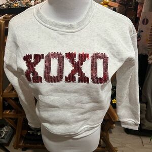 XOXO Kids Grey XOXO Valentines Sequin Sweatshirt